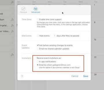 Deseleziona l'opzione 'Notifiche in-app' per gli inviti agli eventi di Calendar