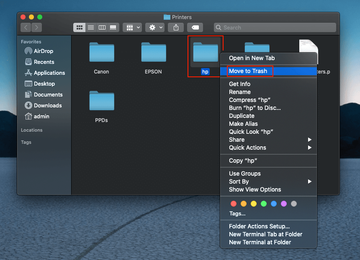 Remove ‘hp’ folder from /Library/Printers