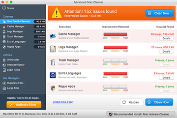 Advanced Mac Cleaner GUI constantly popping up to report fake issues