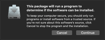 Tricky pop-up accompanying Silver Sparrow malware installation on Mac
